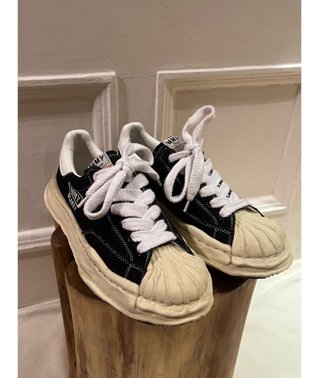 MAISON MIHARA YASUHIRO Черные текстильные низкие кроссовки / кеды, фото 3