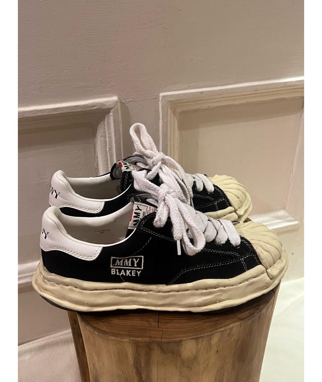 MAISON MIHARA YASUHIRO Черные текстильные низкие кроссовки / кеды, фото 7