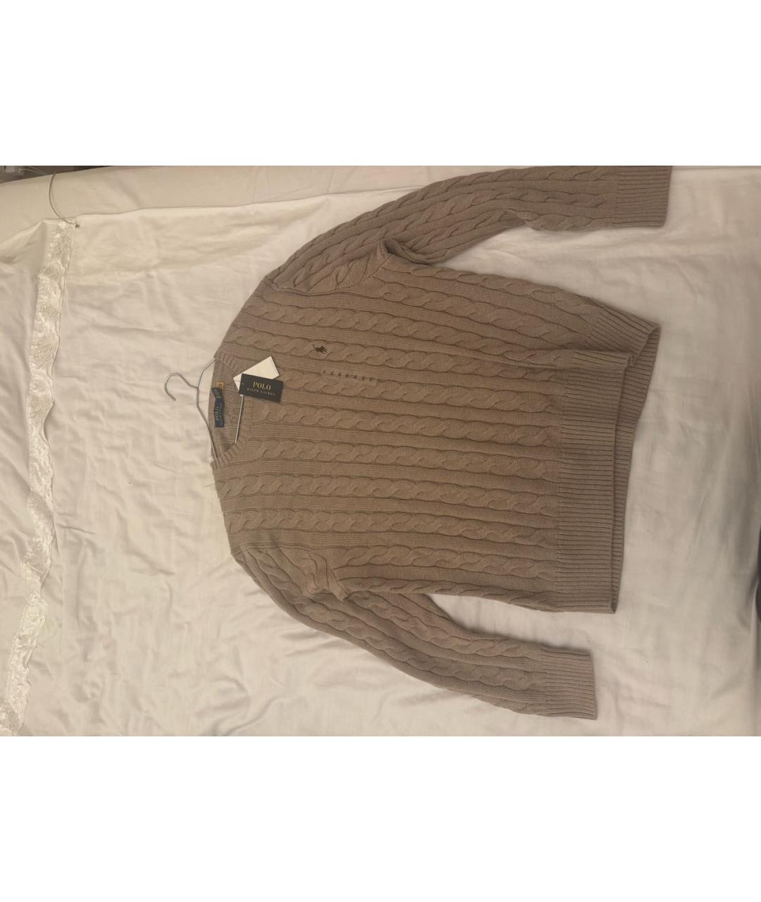 POLO RALPH LAUREN Коричневый хлопковый джемпер / свитер, фото 3