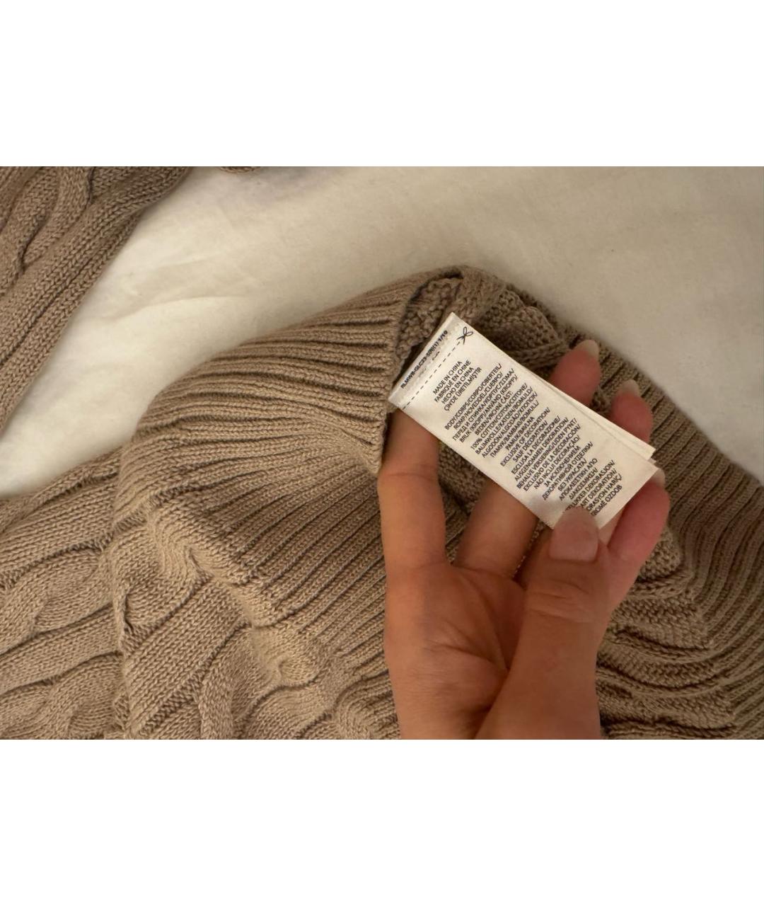 POLO RALPH LAUREN Коричневый хлопковый джемпер / свитер, фото 5