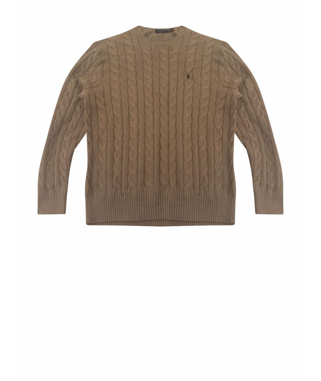 POLO RALPH LAUREN Коричневый хлопковый джемпер / свитер, фото 1