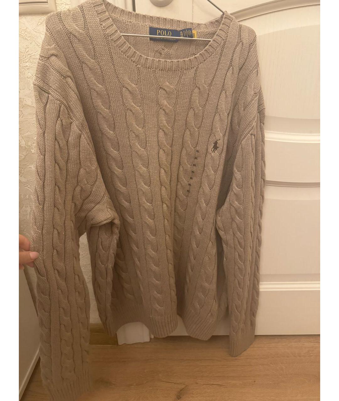 POLO RALPH LAUREN Коричневый хлопковый джемпер / свитер, фото 2