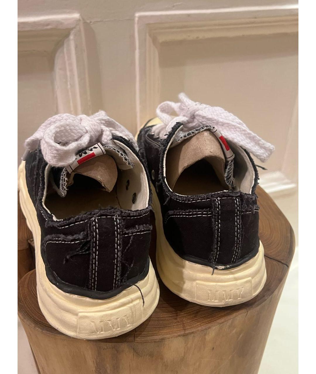 MAISON MIHARA YASUHIRO Черные текстильные низкие кроссовки / кеды, фото 4