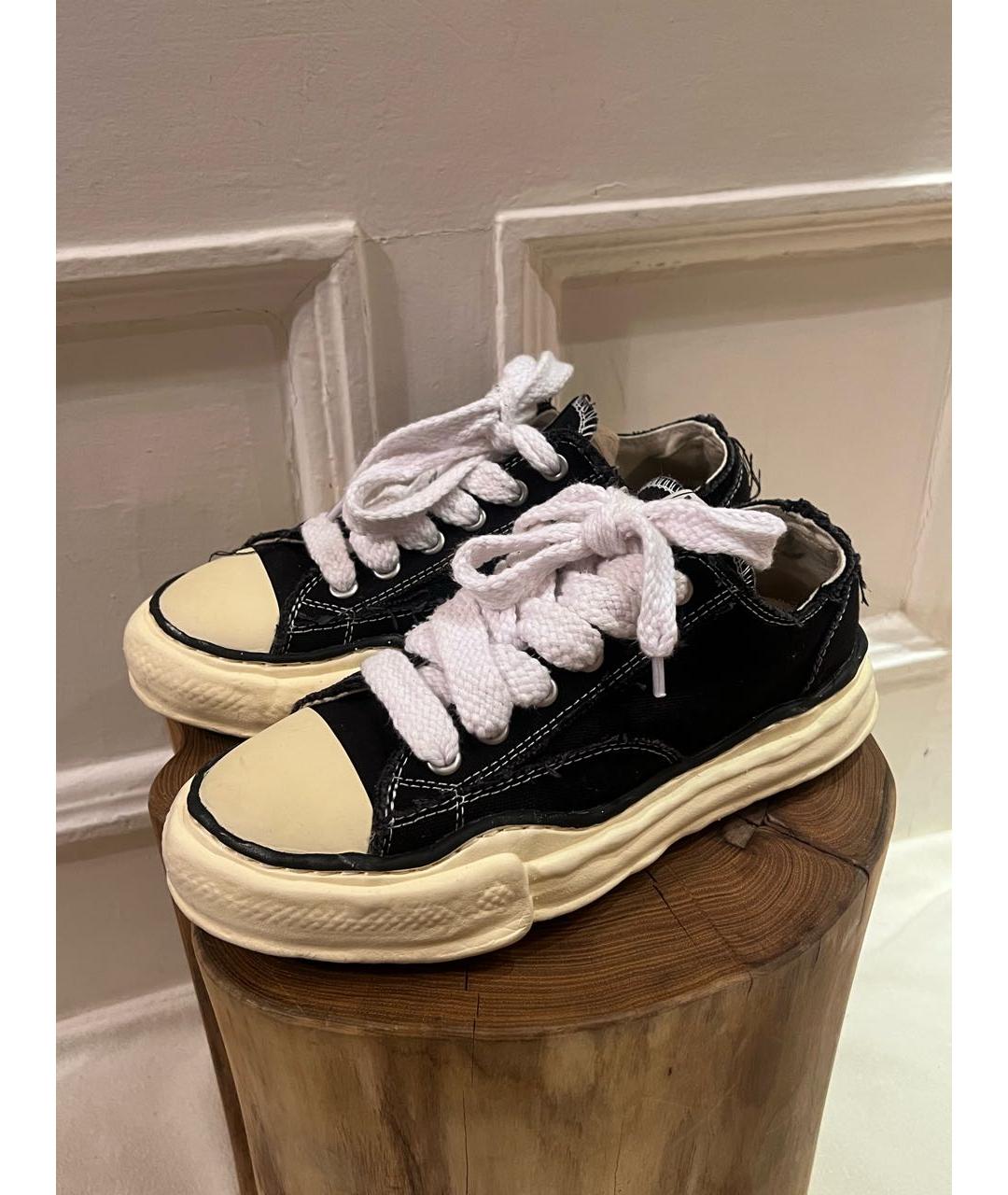 MAISON MIHARA YASUHIRO Черные текстильные низкие кроссовки / кеды, фото 2