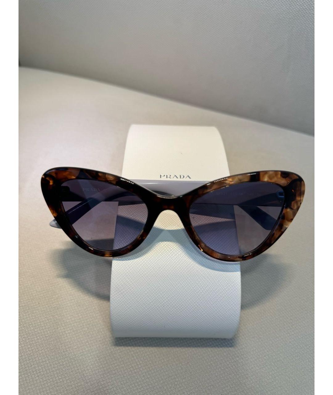 PRADA Коричневые пластиковые солнцезащитные очки, фото 4