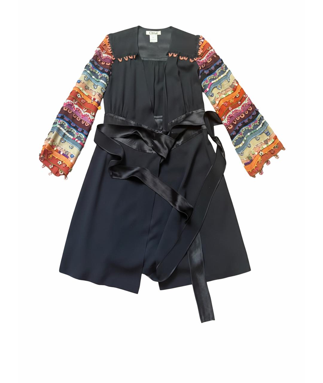 CHLOE Черное ацетатное повседневное платье, фото 1