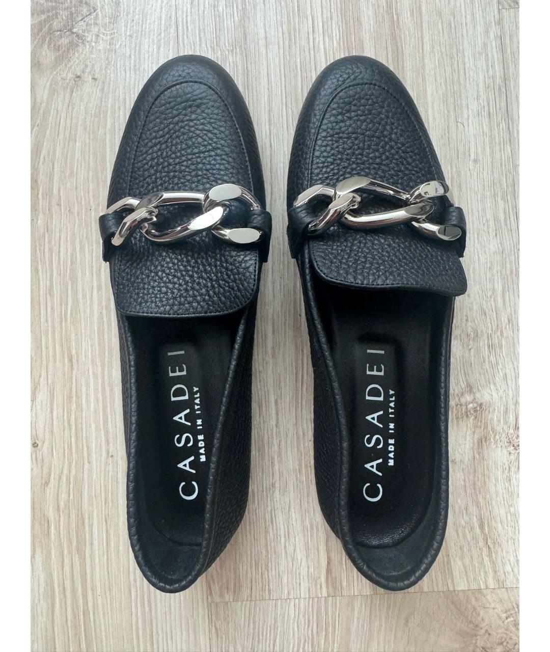 CASADEI Черные кожаные лоферы, фото 4
