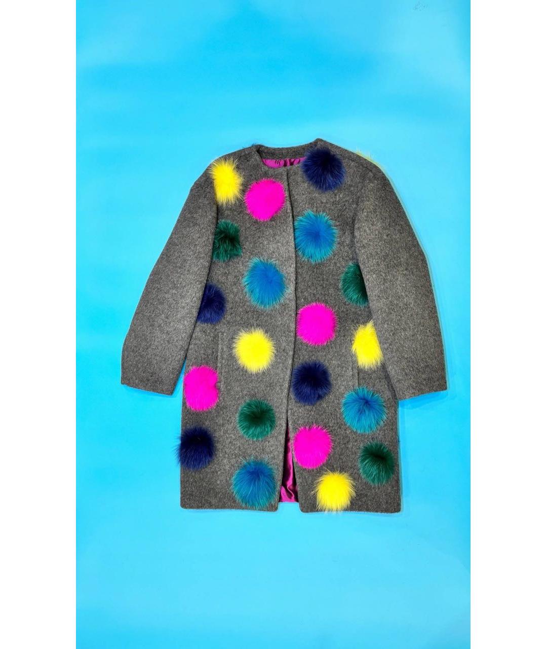 BLANCHA Серое шерстяное пальто, фото 6