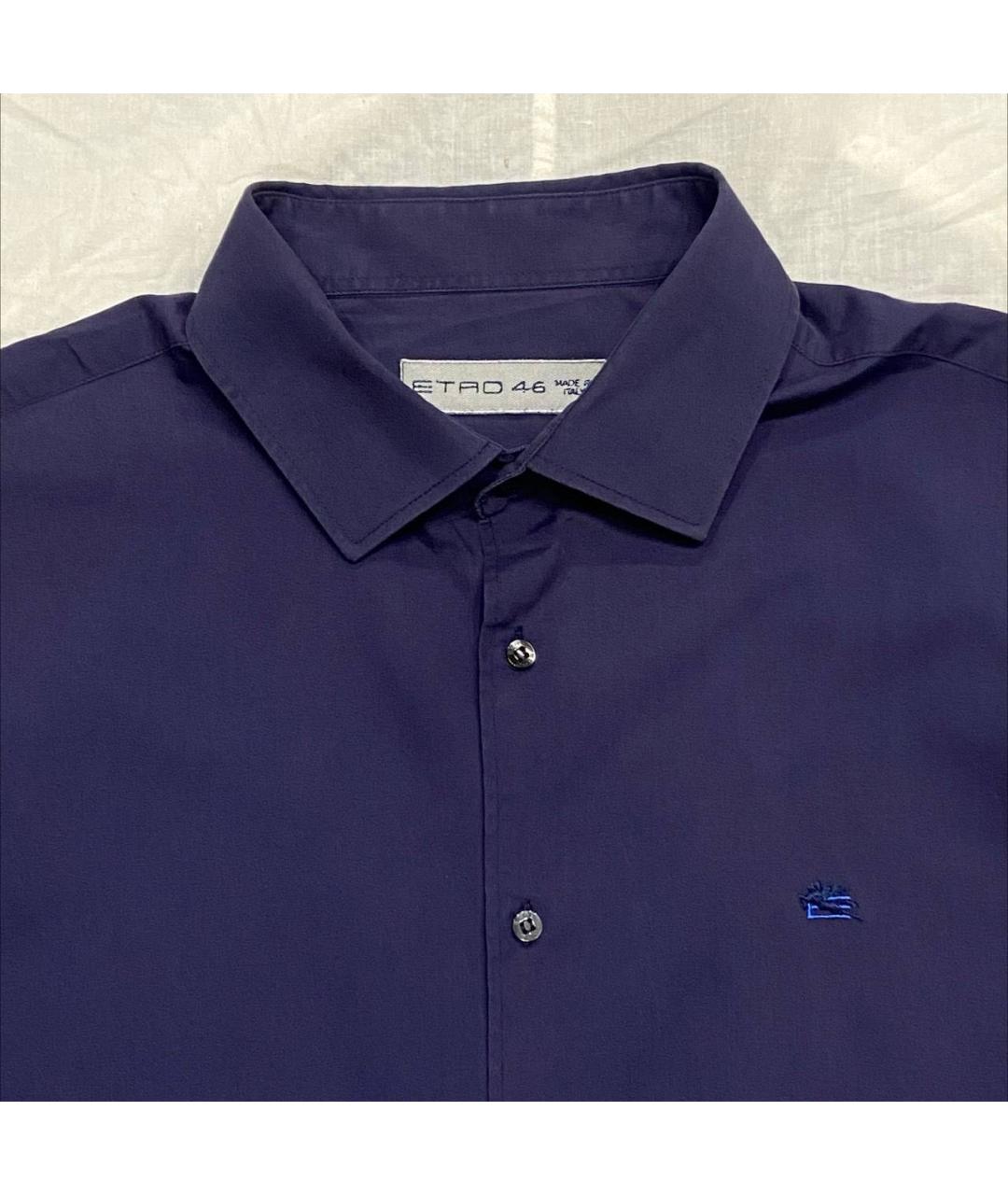 ETRO Темно-синяя хлопковая классическая рубашка, фото 5