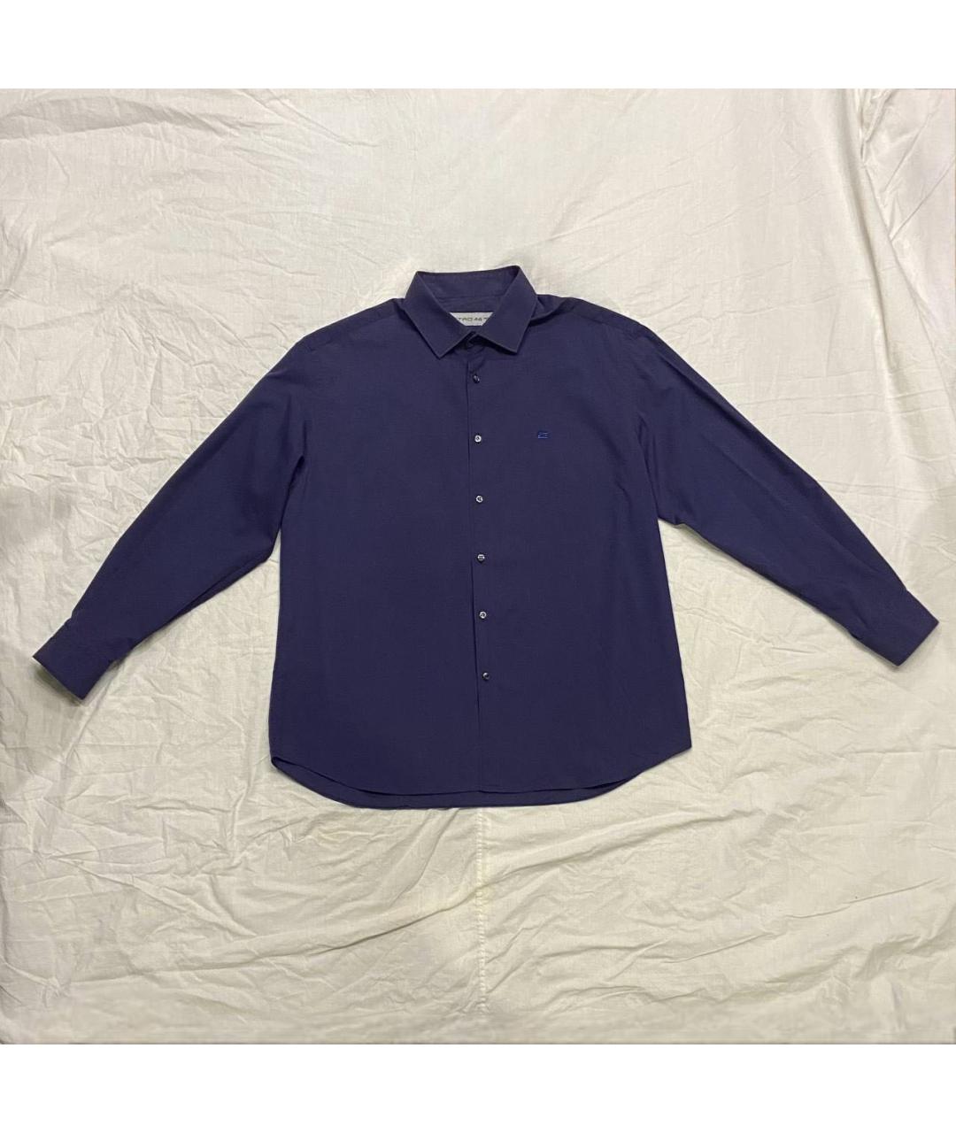 ETRO Темно-синяя хлопковая классическая рубашка, фото 7