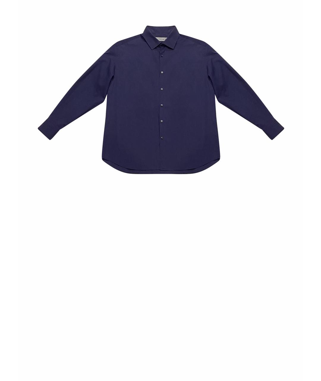 ETRO Темно-синяя хлопковая классическая рубашка, фото 1