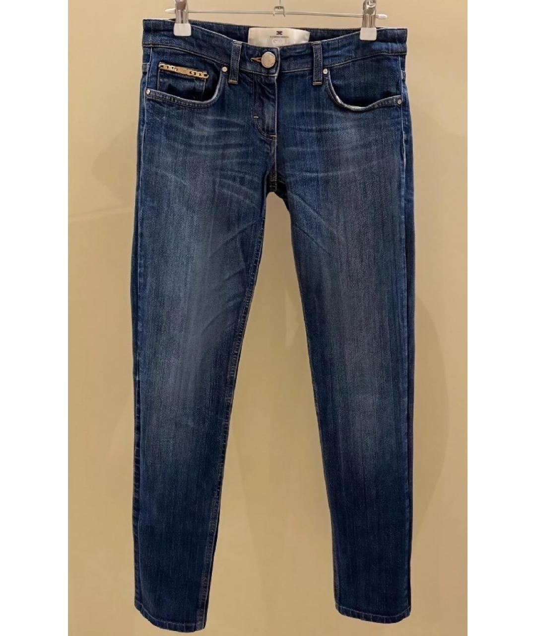 ELISABETTA FRANCHI Синие хлопко-эластановые джинсы слим, фото 6