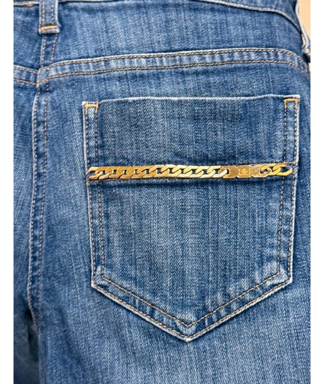 ELISABETTA FRANCHI Синие хлопко-эластановые джинсы слим, фото 5