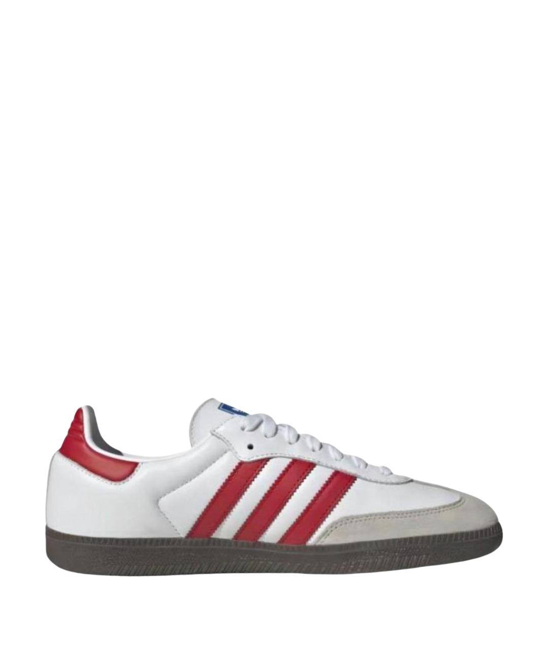 ADIDAS Красные кожаные кеды, фото 1