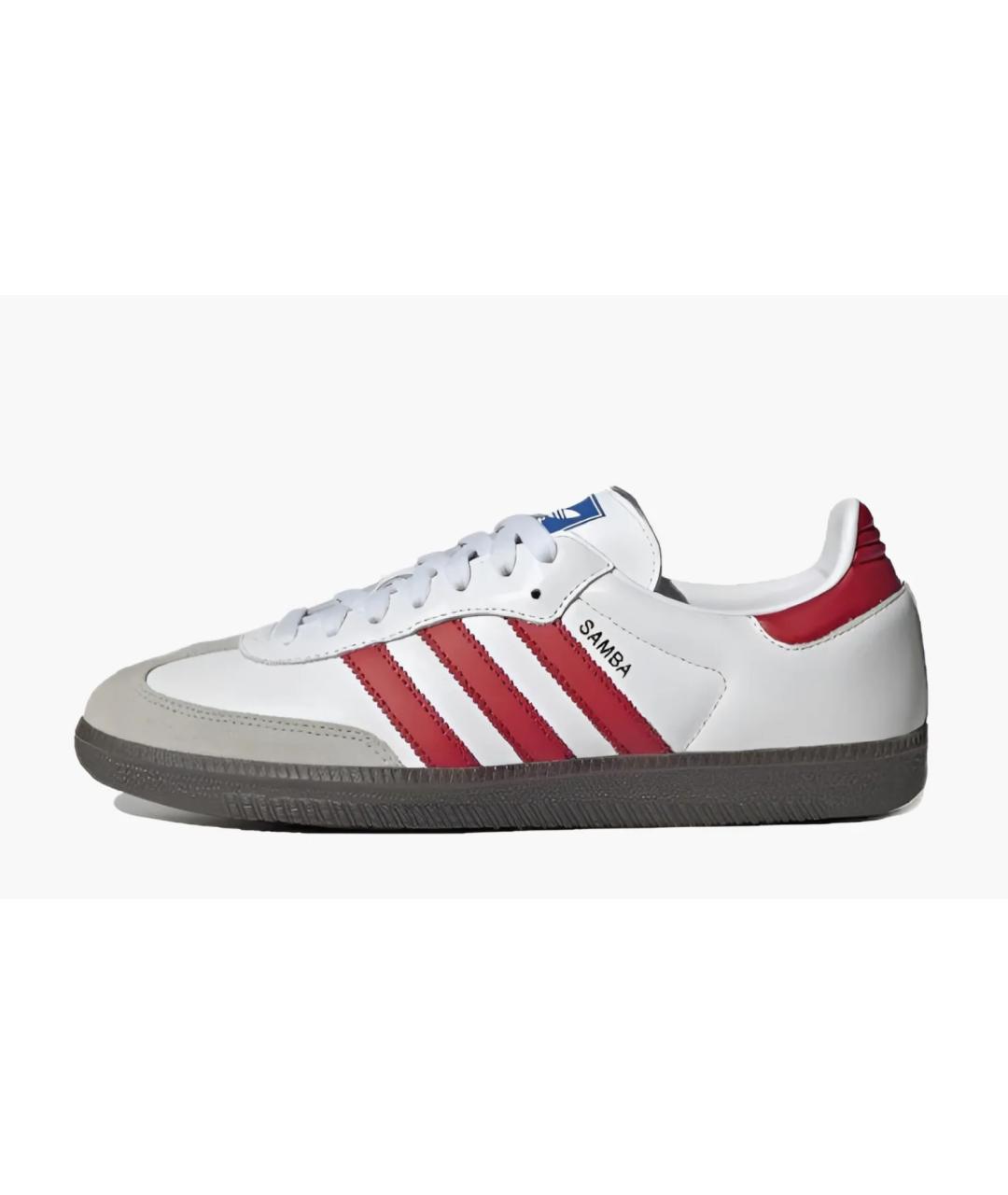 ADIDAS Красные кожаные кеды, фото 2