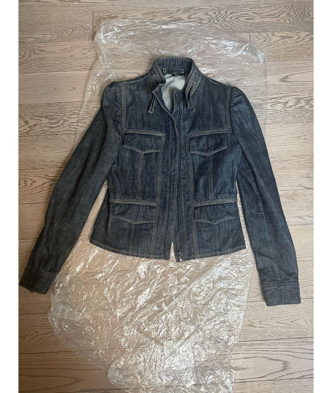 GUCCI Темно-синий хлопковый жакет/пиджак, фото 5