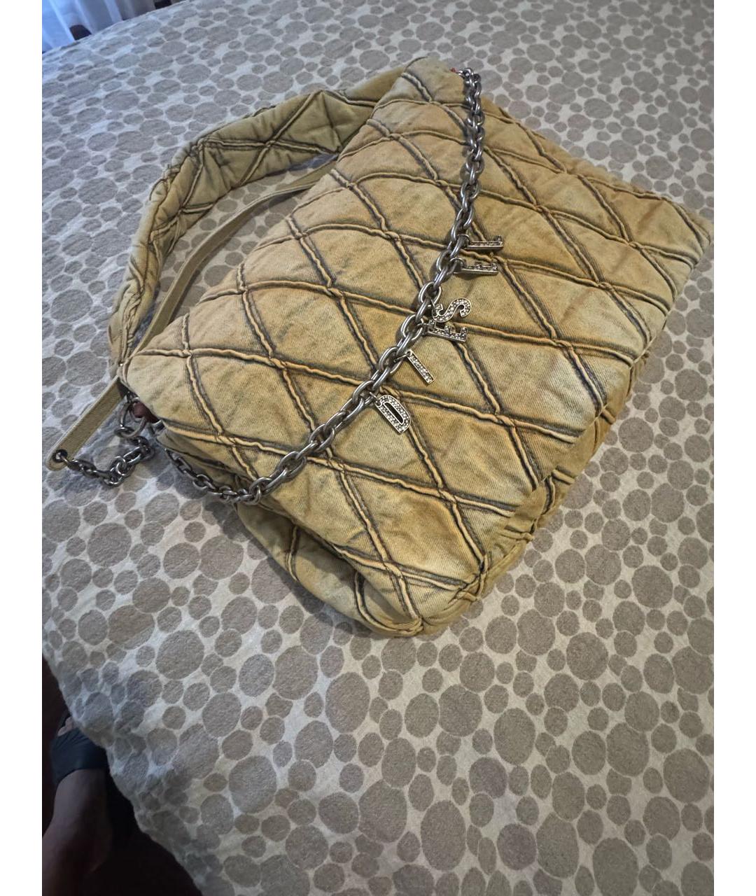 DIESEL Горчичная деним сумка через плечо, фото 2