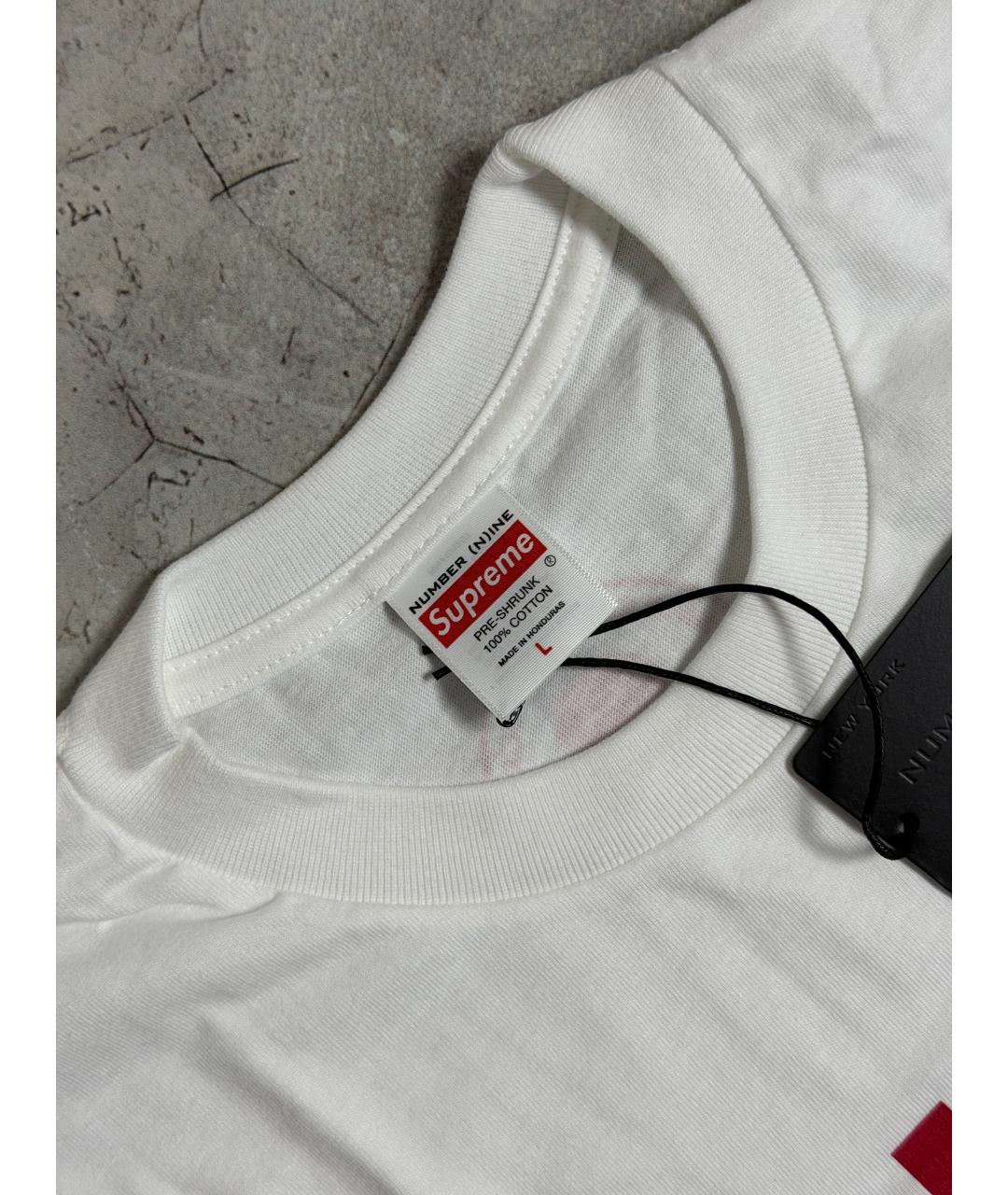SUPREME Белая хлопковая футболка, фото 4