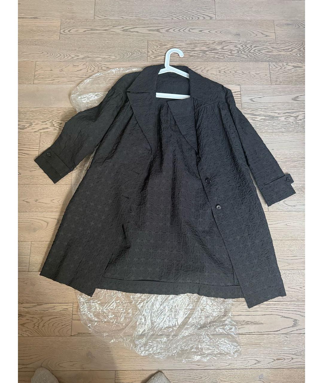 MIU MIU Черный полиэстеровый тренч/плащ, фото 6