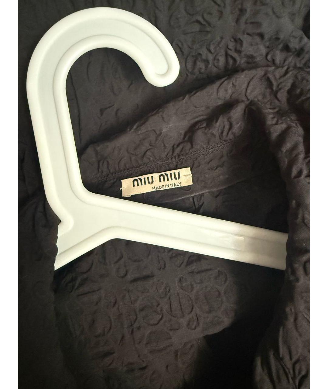 MIU MIU Черный полиэстеровый тренч/плащ, фото 3