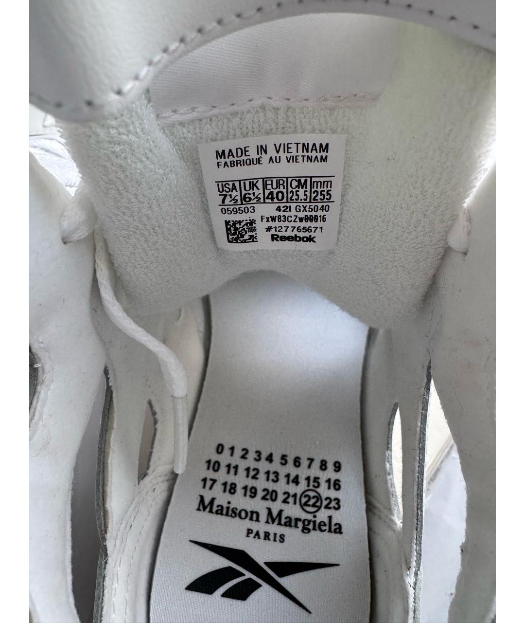 MAISON MARGIELA Белые кожаные кроссовки, фото 4