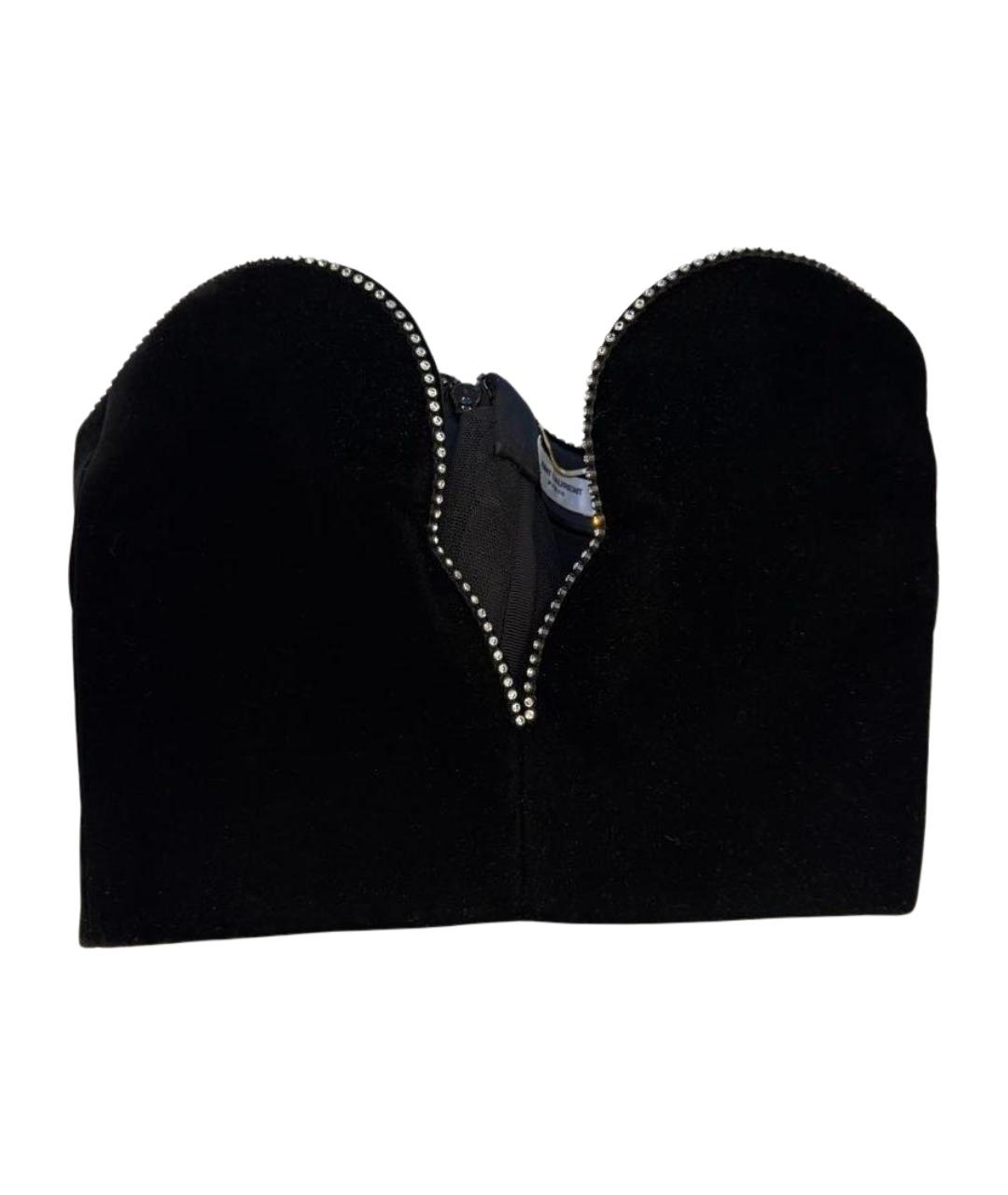 SAINT LAURENT Черный бархатный корсет, фото 1