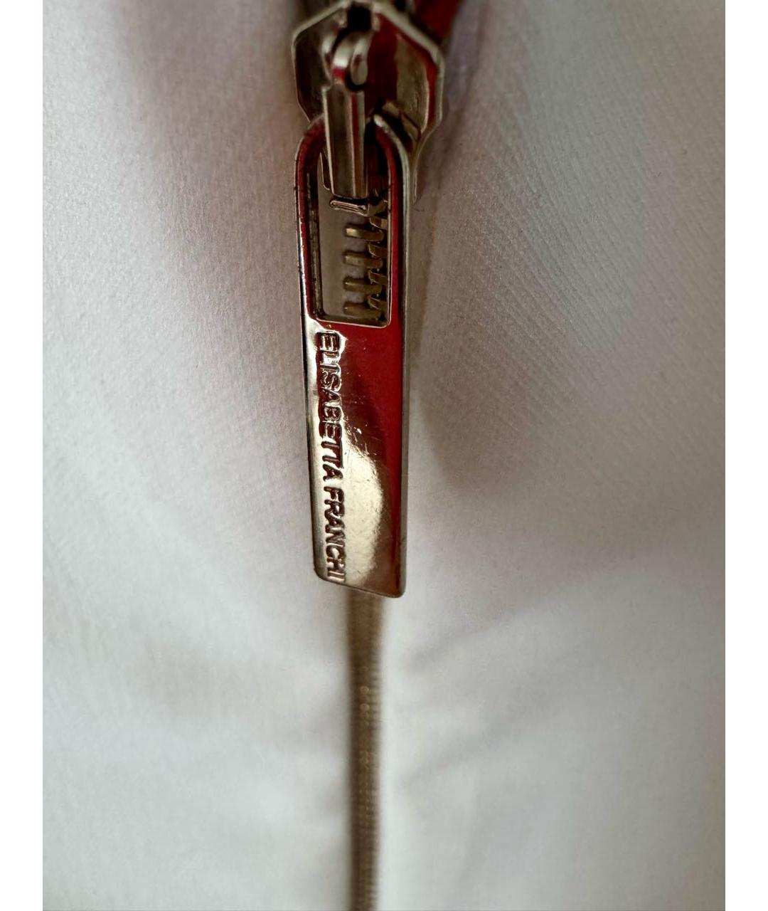 ELISABETTA FRANCHI Бежевое полиэстеровое коктейльное платье, фото 5