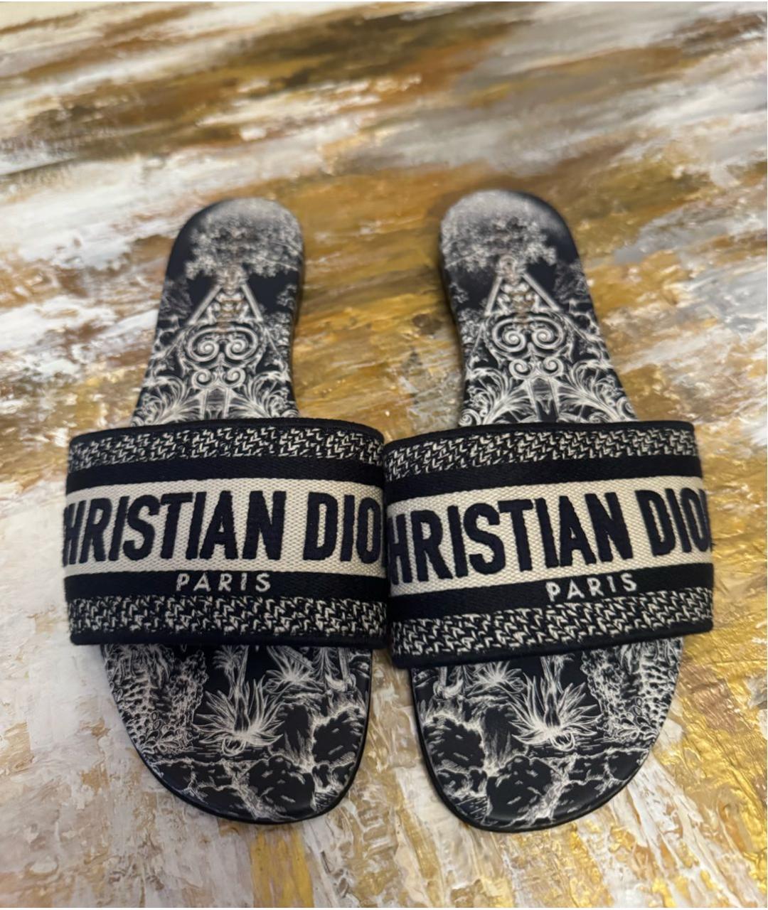 CHRISTIAN DIOR Текстильные шлепанцы, фото 2