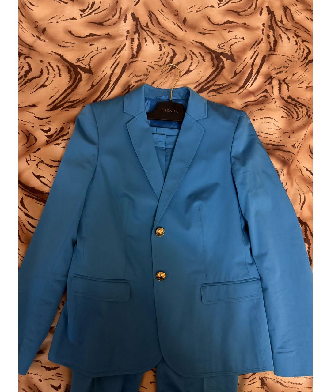 ESCADA Синий хлопко-эластановый костюм с брюками, фото 4