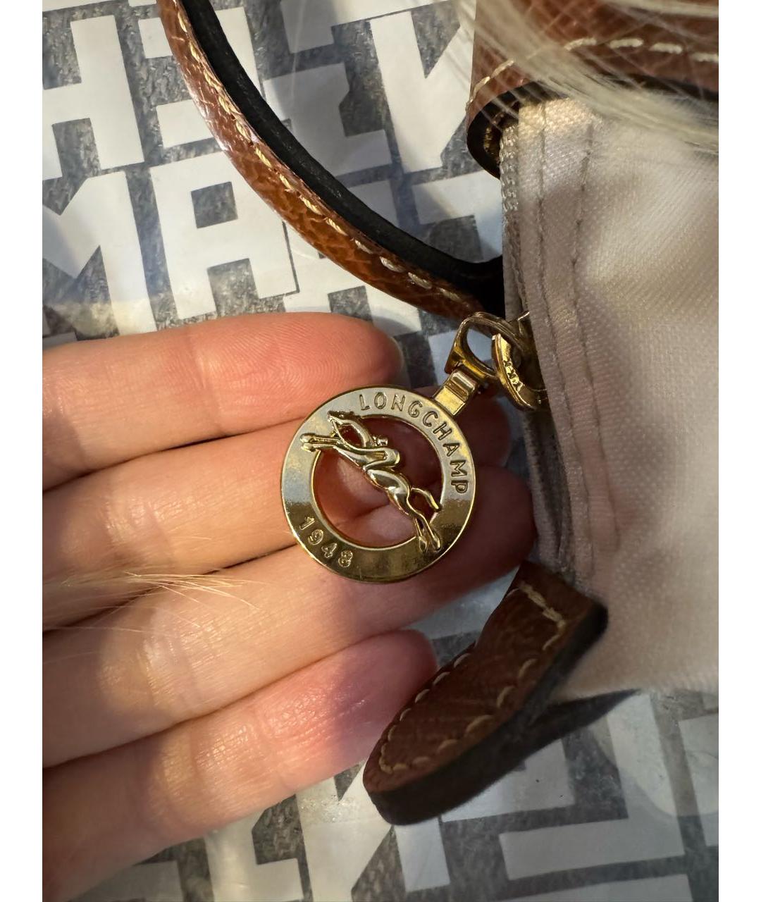 LONGCHAMP Бежевая сумка с короткими ручками, фото 6