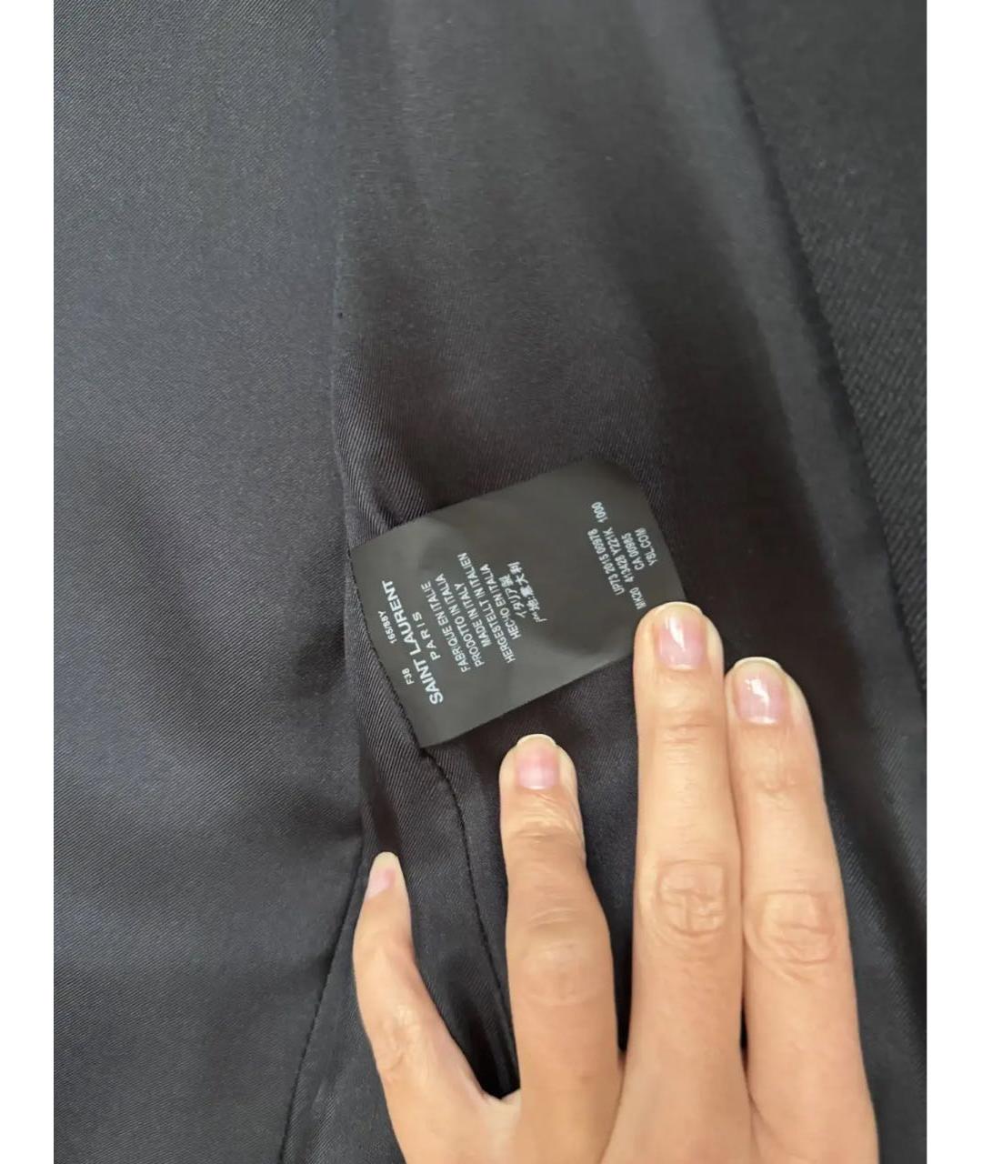 SAINT LAURENT Черный шерстяной жакет/пиджак, фото 7