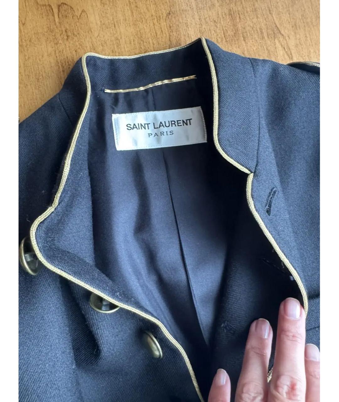 SAINT LAURENT Черный шерстяной жакет/пиджак, фото 3