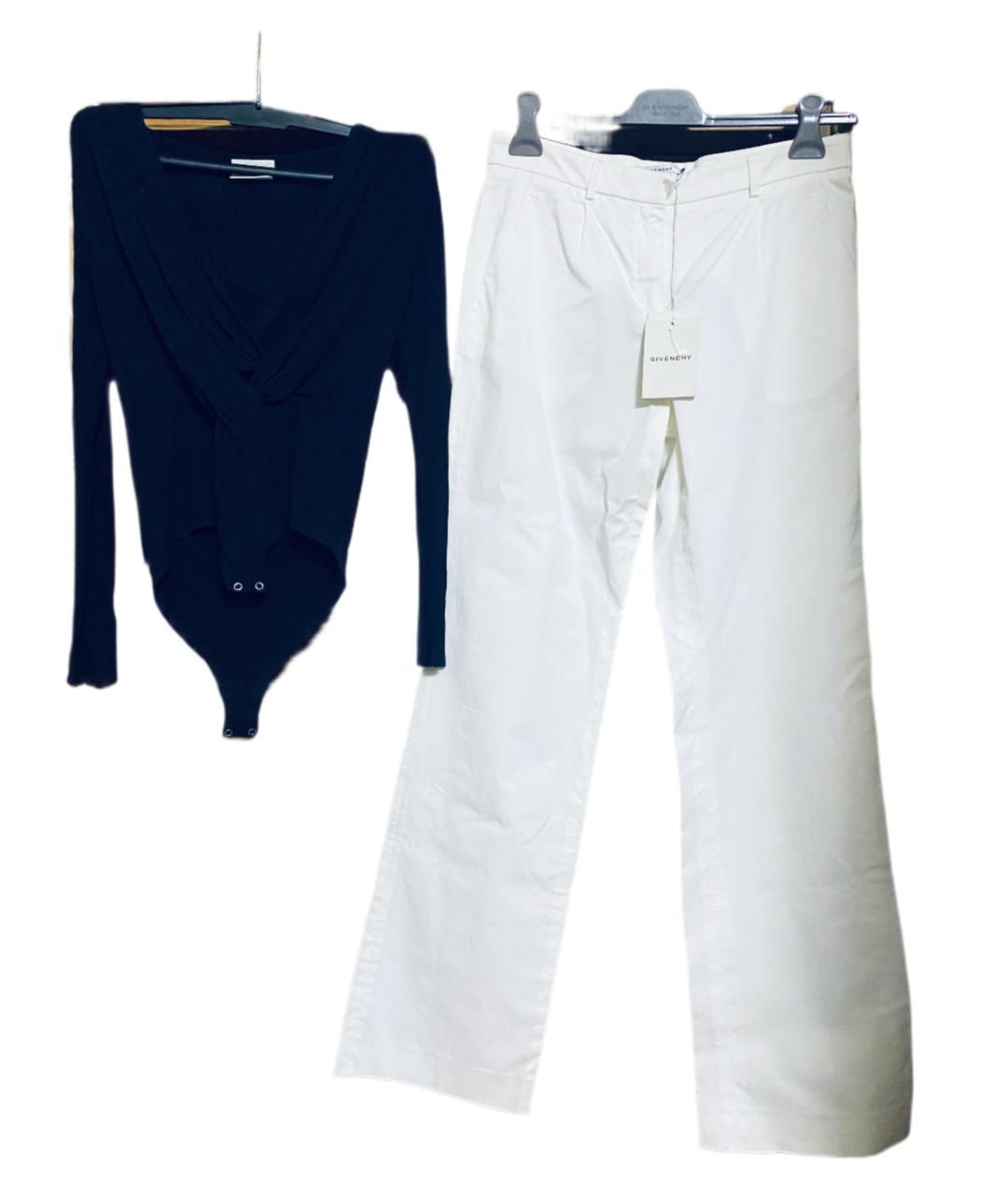 GIVENCHY Белые хлопковые прямые брюки, фото 7