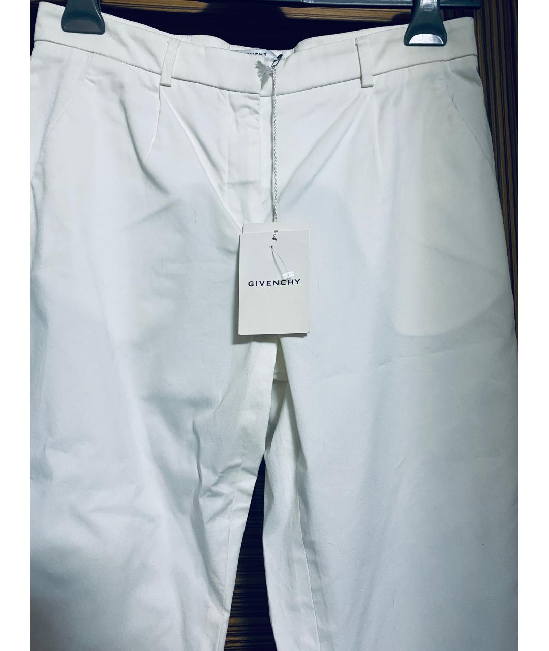GIVENCHY Белые хлопковые прямые брюки, фото 5