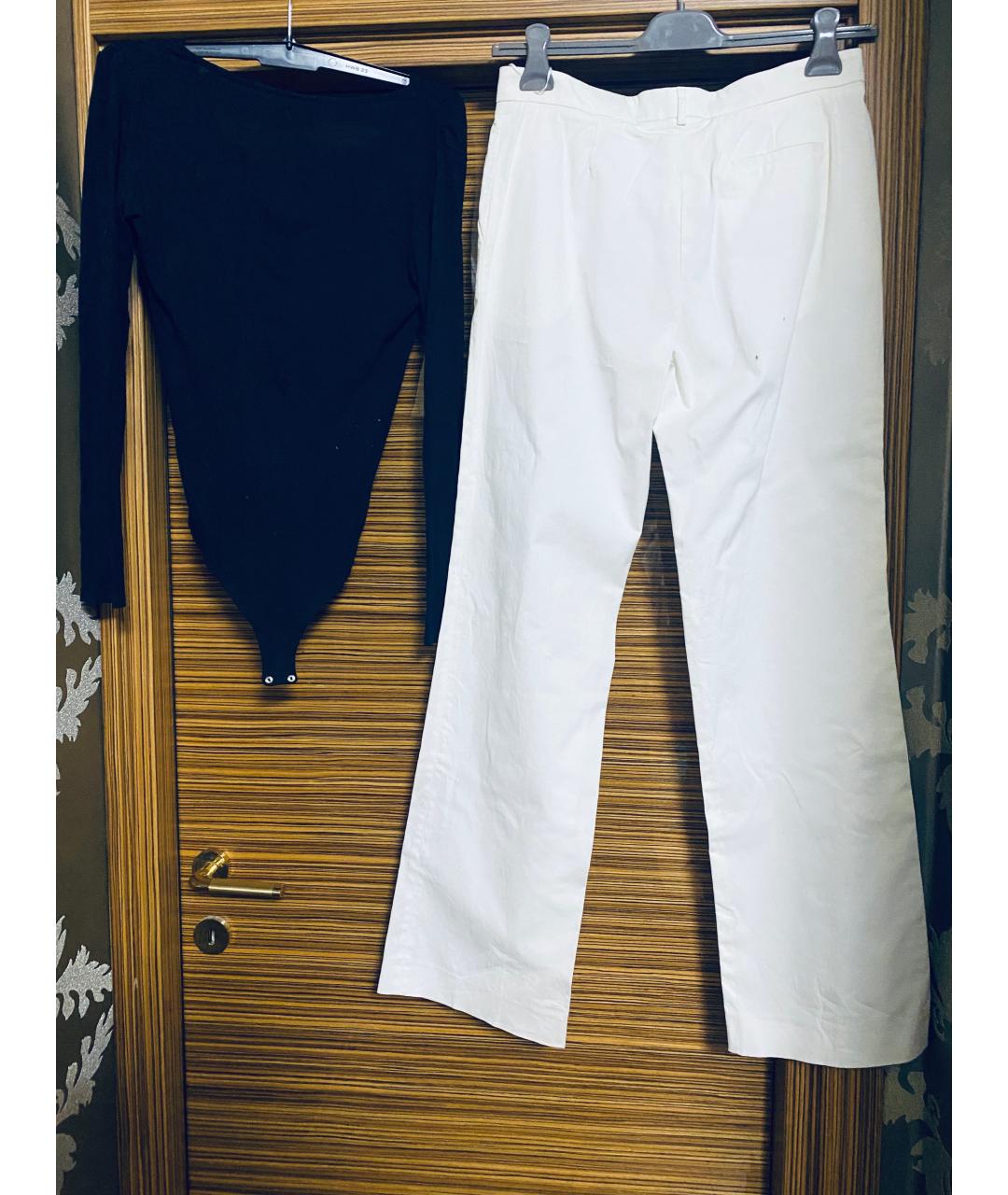 GIVENCHY Белые хлопковые прямые брюки, фото 2