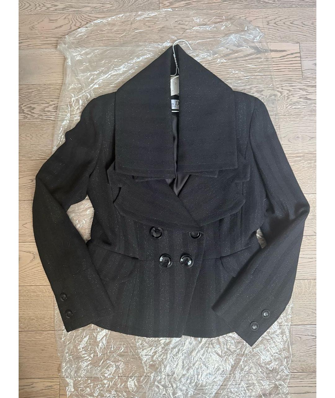 CHRISTIAN DIOR Черный шерстяной жакет/пиджак, фото 6