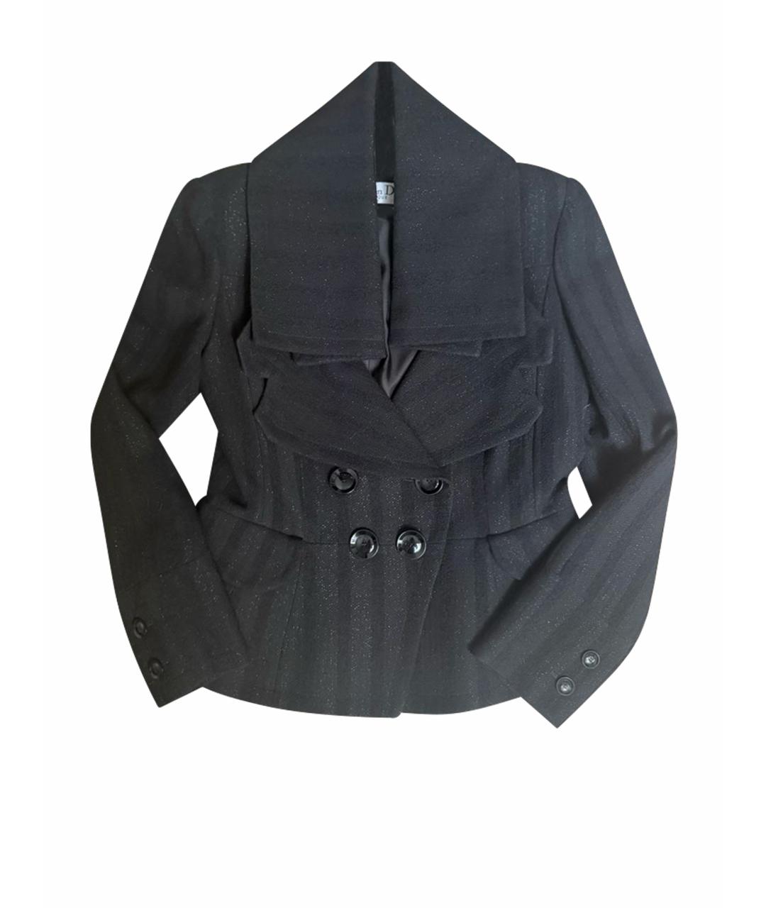 CHRISTIAN DIOR Черный шерстяной жакет/пиджак, фото 1