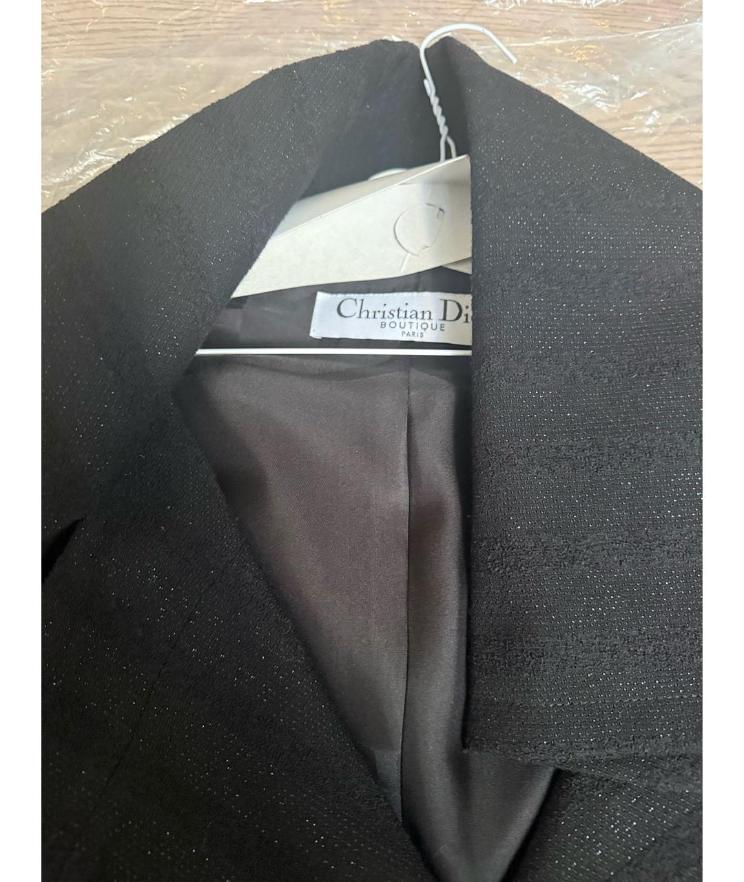 CHRISTIAN DIOR Черный шерстяной жакет/пиджак, фото 3