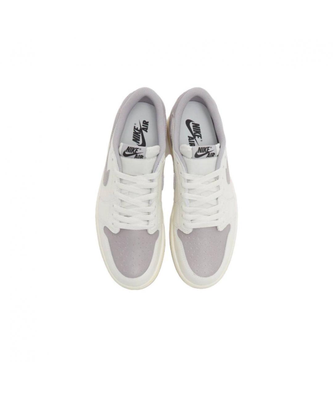 JORDAN Серые кожаные низкие кроссовки / кеды, фото 2