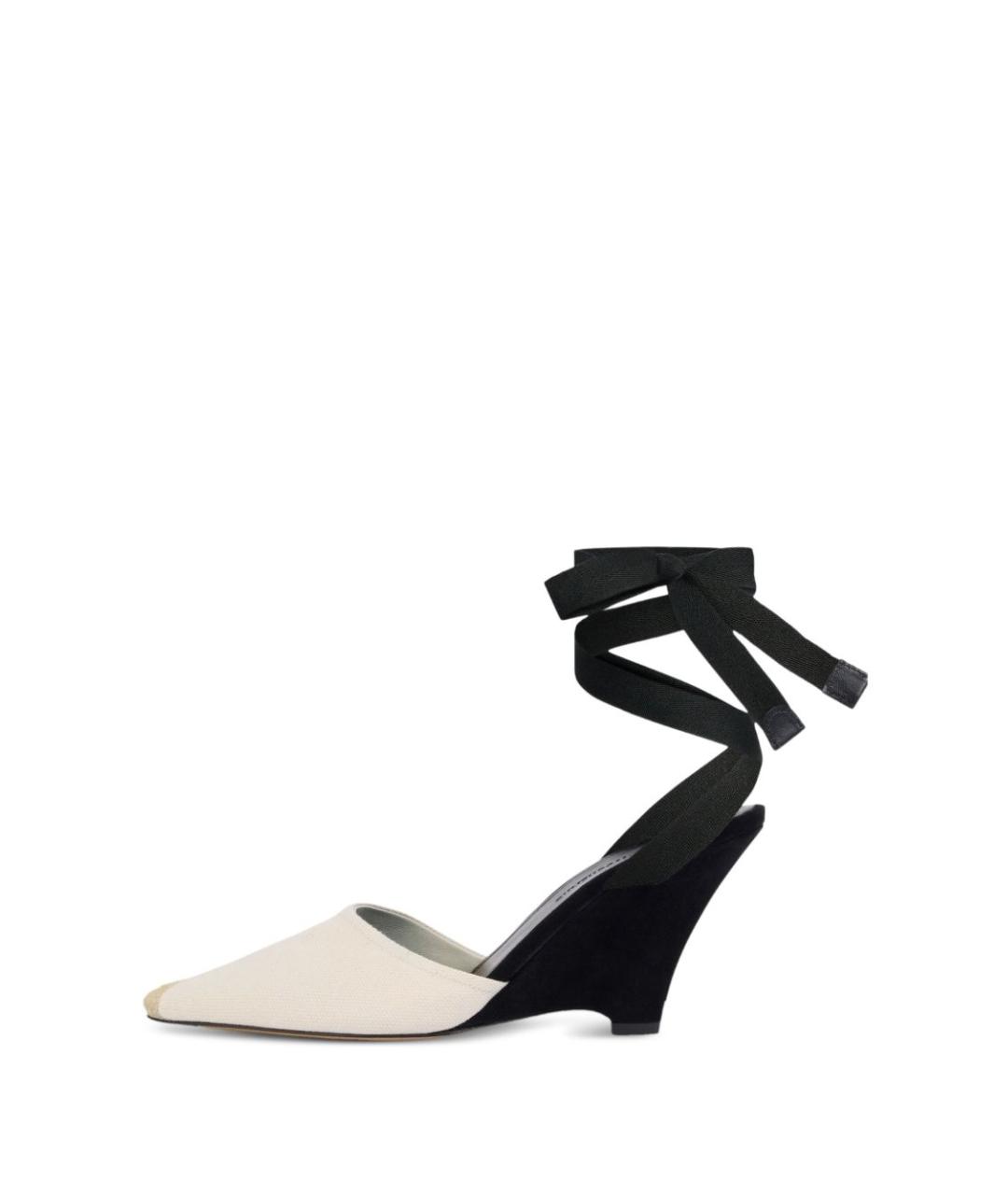 JACQUEMUS Бежевые текстильные босоножки, фото 3