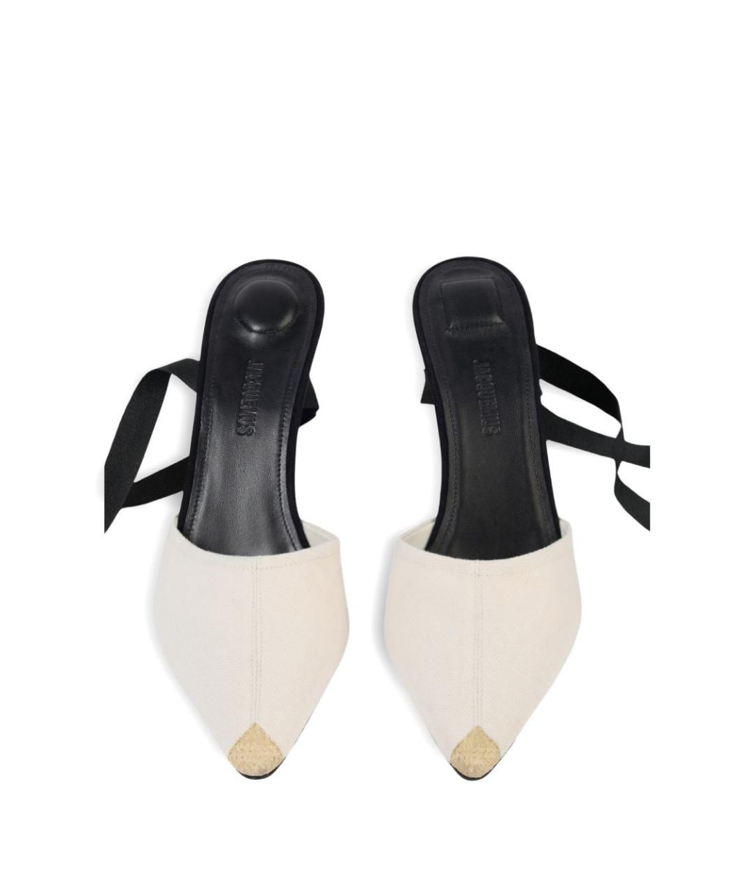 JACQUEMUS Бежевые текстильные босоножки, фото 2