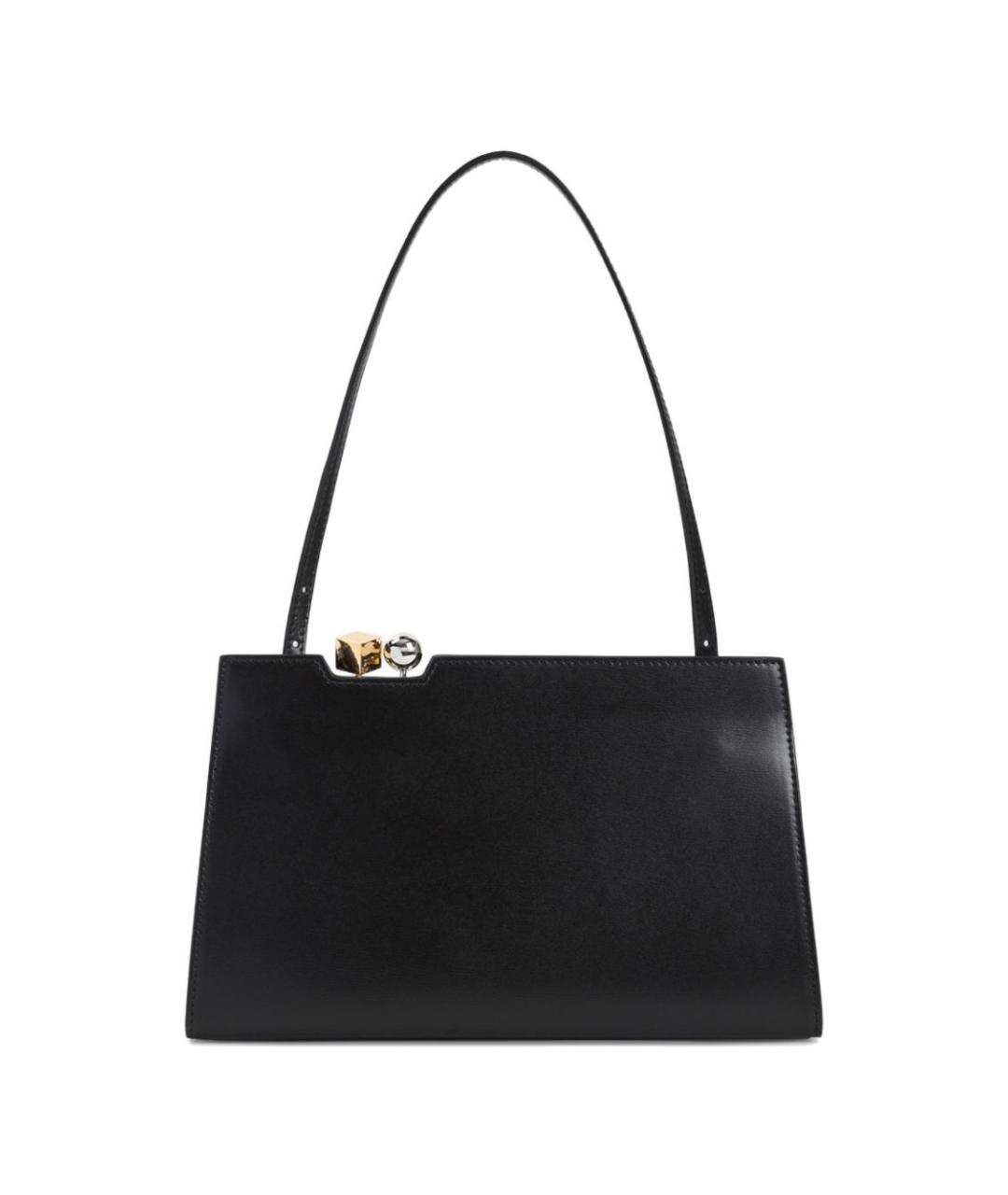 JACQUEMUS Черная кожаная сумка через плечо, фото 2