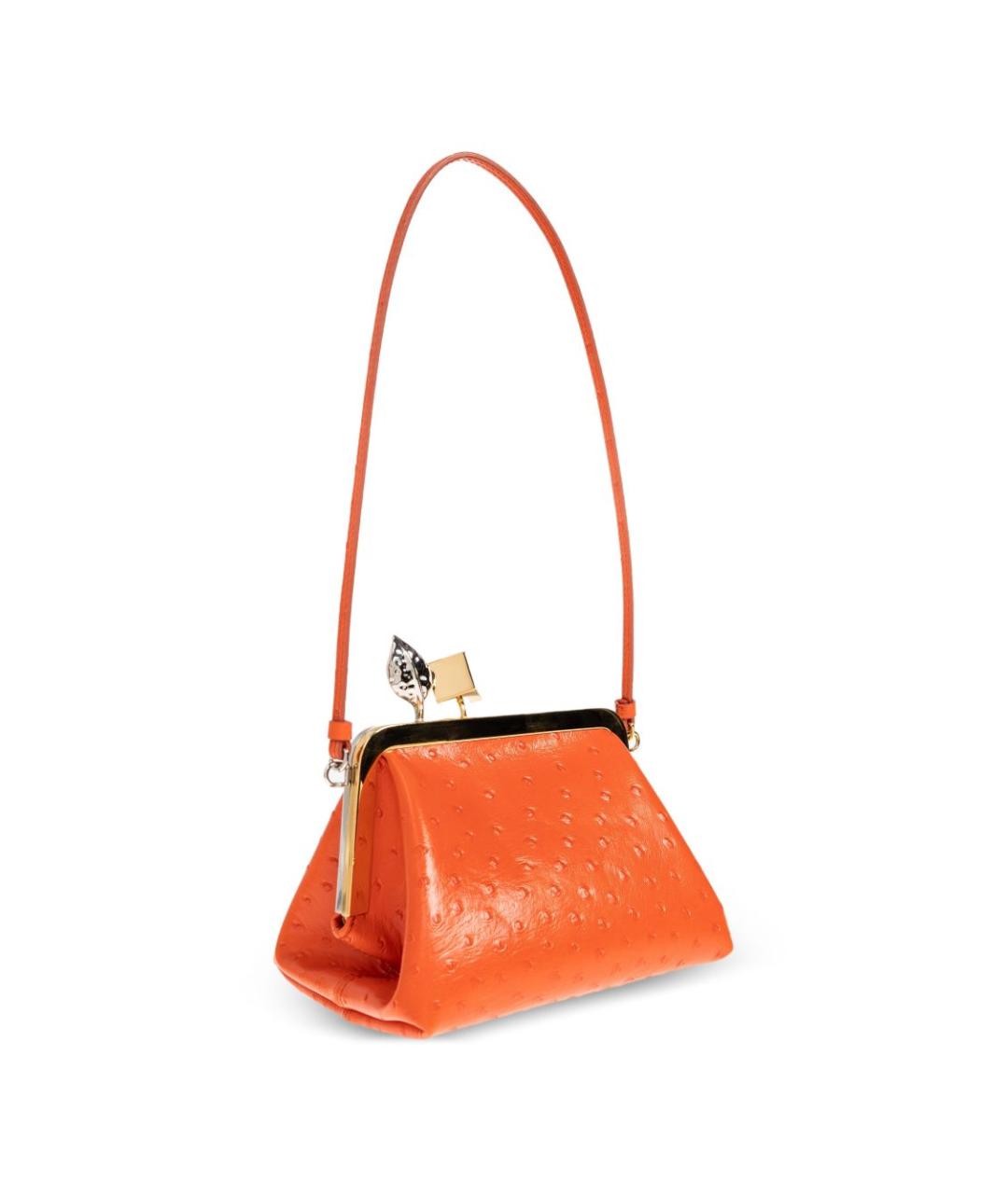 JACQUEMUS Оранжевая кожаная сумка с короткими ручками, фото 5