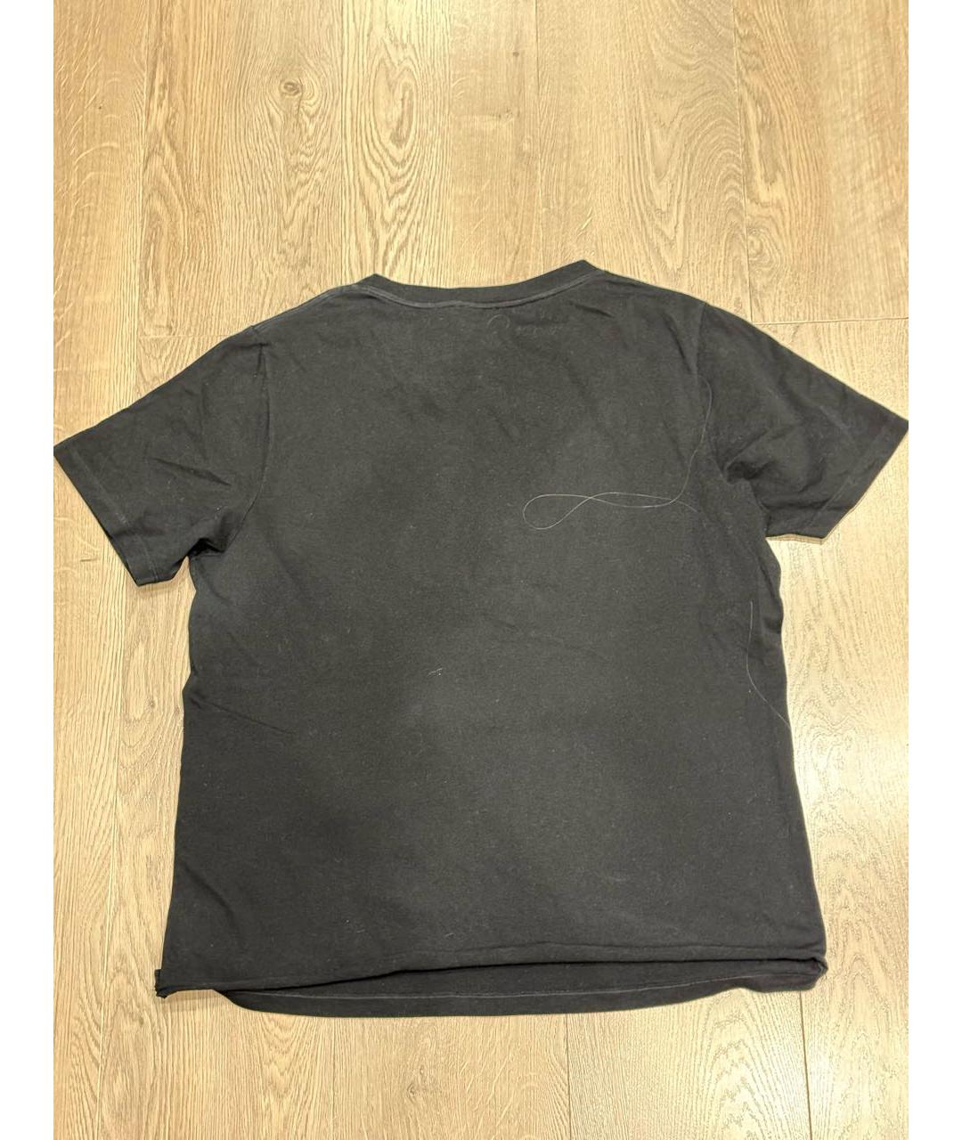 SAINT LAURENT Черная хлопковая футболка, фото 2