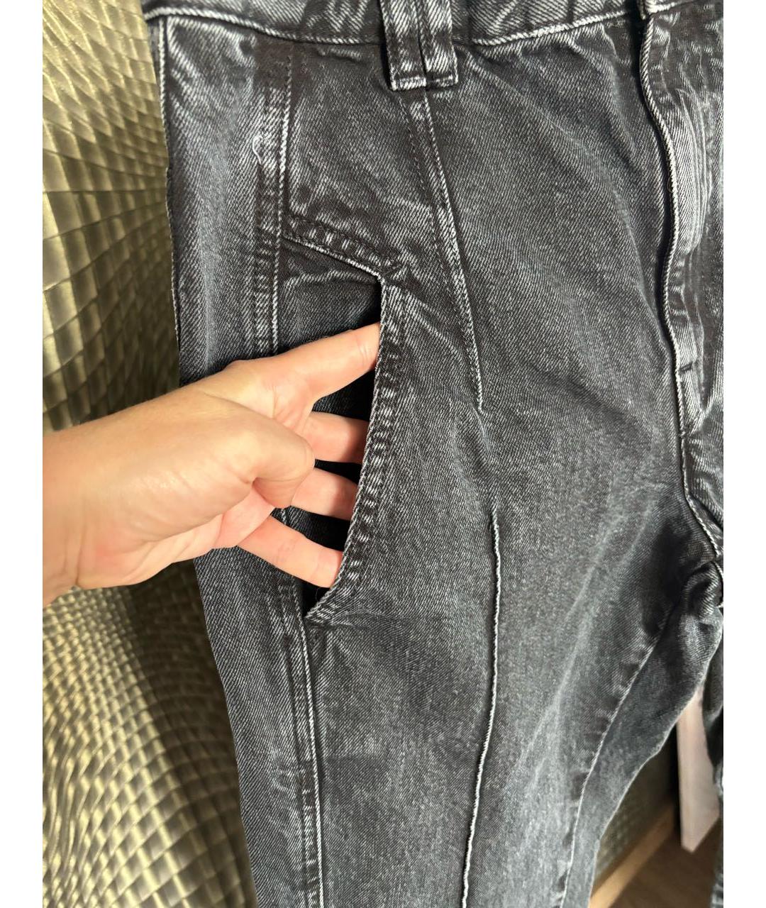 ISABEL MARANT ETOILE Серые хлопковые прямые джинсы, фото 7