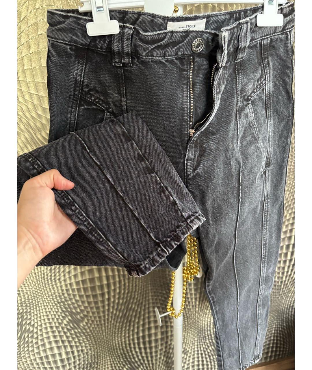 ISABEL MARANT ETOILE Серые хлопковые прямые джинсы, фото 4