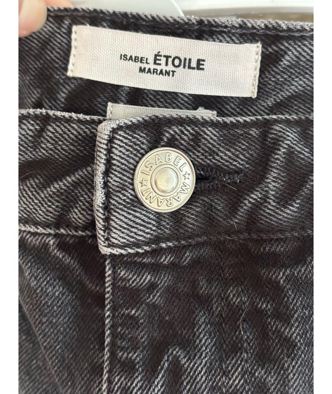 ISABEL MARANT ETOILE Серые хлопковые прямые джинсы, фото 3
