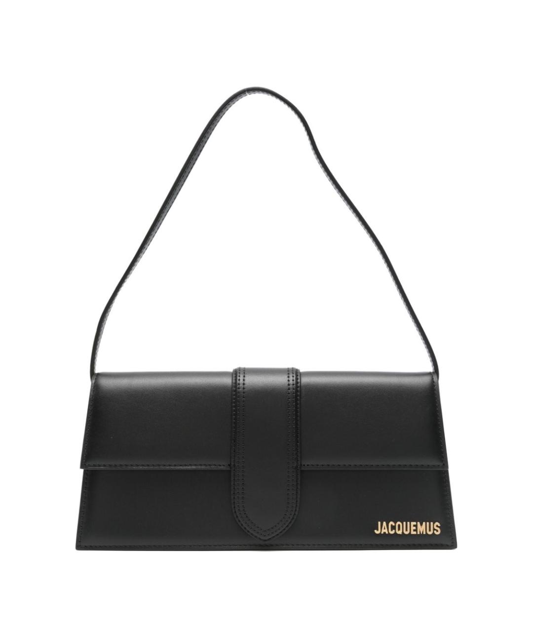 JACQUEMUS Черная кожаная сумка через плечо, фото 1