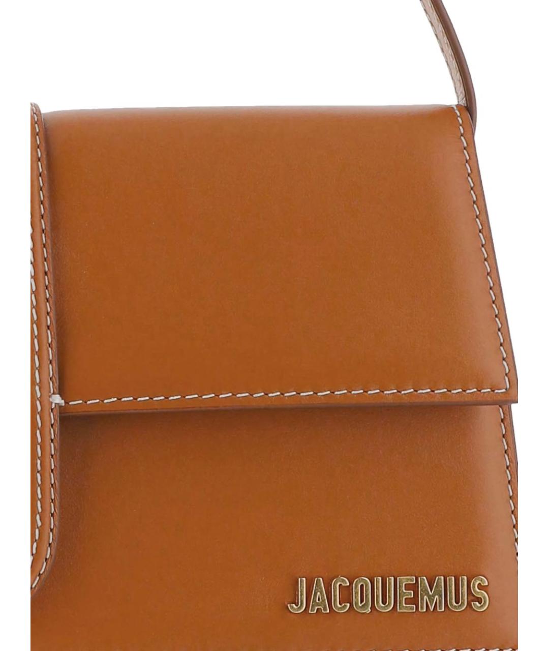 JACQUEMUS Коричневая кожаная сумка через плечо, фото 4