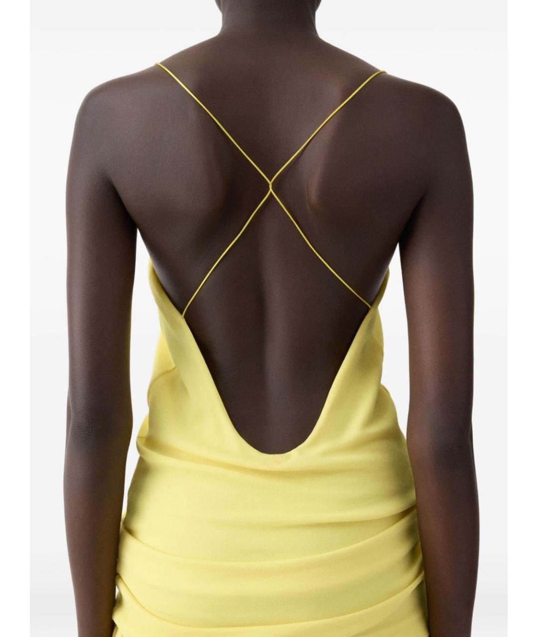 JACQUEMUS Желтое вискозное повседневное платье, фото 2